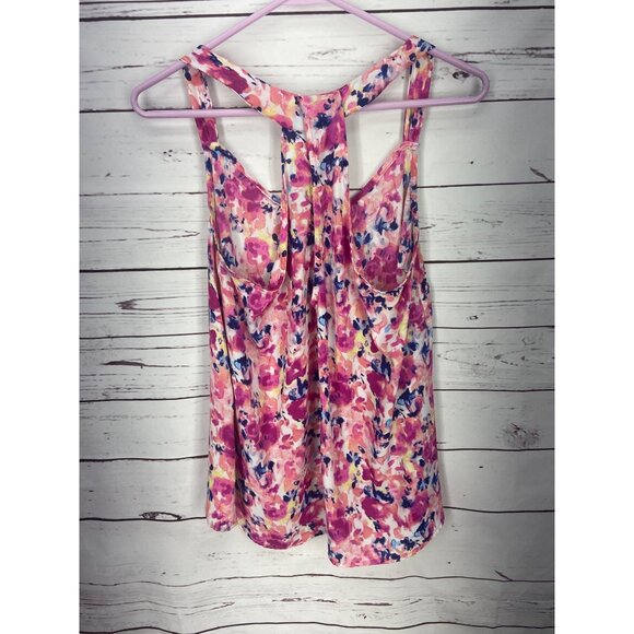 Brixon Ivy Pink Blue Floral Print Size Medium Tank Top - Picture 2 of 6